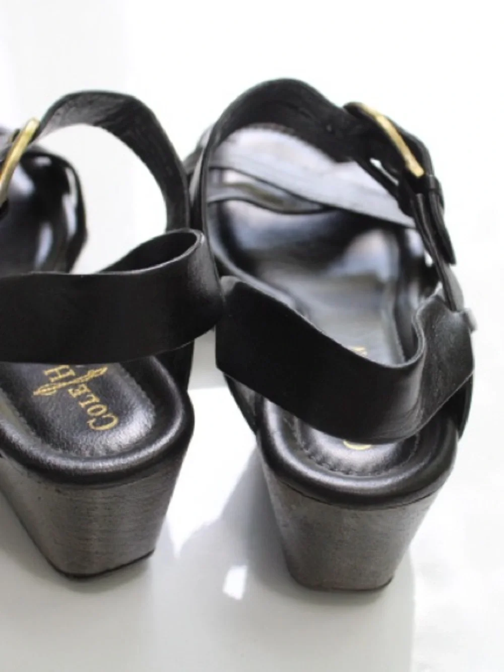 Cole Haan criss cross leather wedges